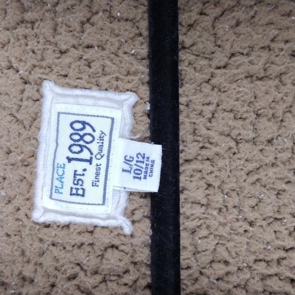 Children's Place Oatmeal Multicolored Striped Hooded Long Sleeve Zip Up Jacket - Picture 6 of 12